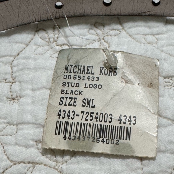 Michael Michael Kors Synthetic Leather Stud Logo Black Size Small Belt - Picture 5 of 11